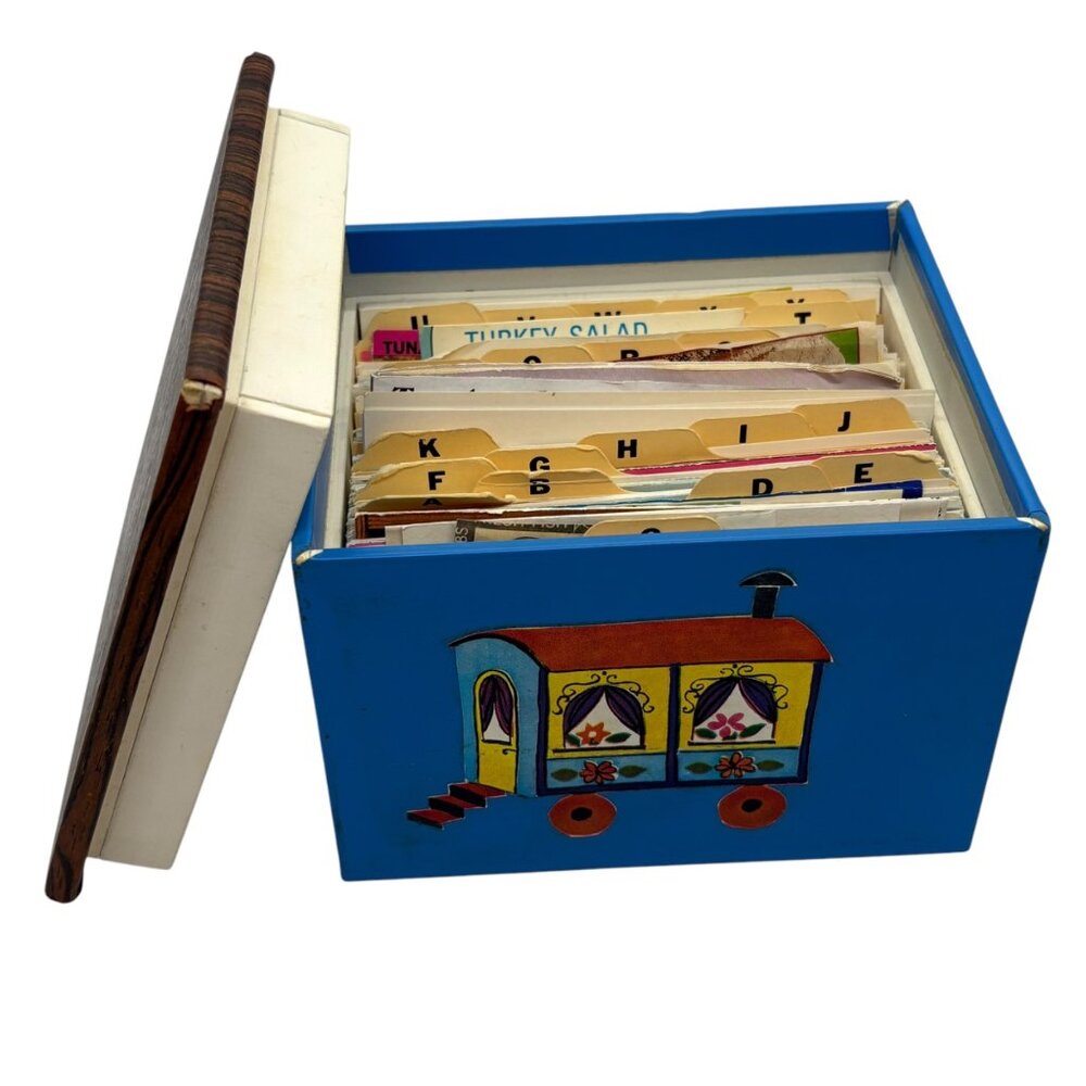MCM Vintage Recipe Box Full of Hand-Written Recipes